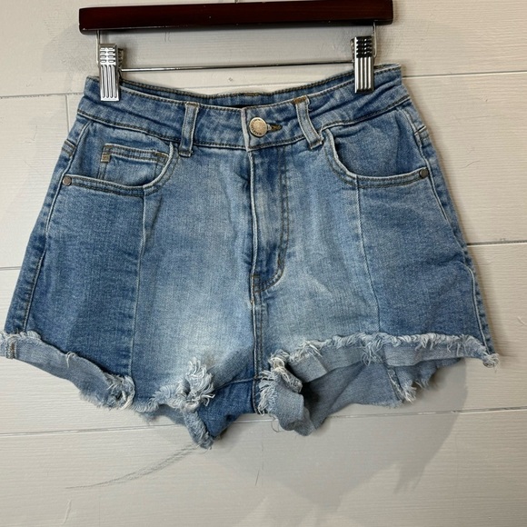 Black Label Pants - Black Label | Denim Shorts with Distressing Size Small
